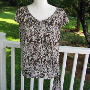 Banana Republic Side Tie Brown Top Shirt XS blouse pullover luxury style